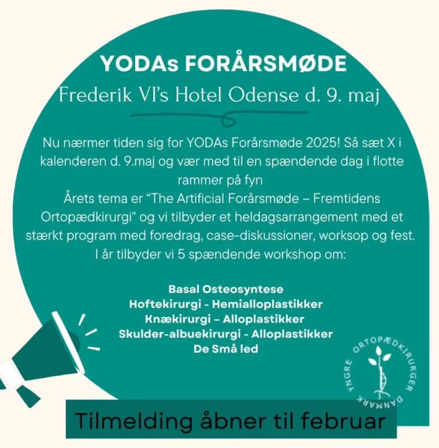 Planlægningen af YODAs Forårsmøde er godt i gang! Sæt kryds i kalenderen 9. Maj og husk at ønske fri på afdelingerne. Mere info følger 💃🏼📝